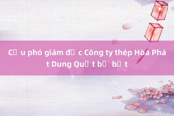 Cựu phó giám đốc Công ty thép Hòa Phát Dung Quất bị bắt